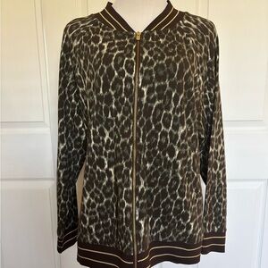 Lisa Rinna Collection Animal Print Bomber Jacket